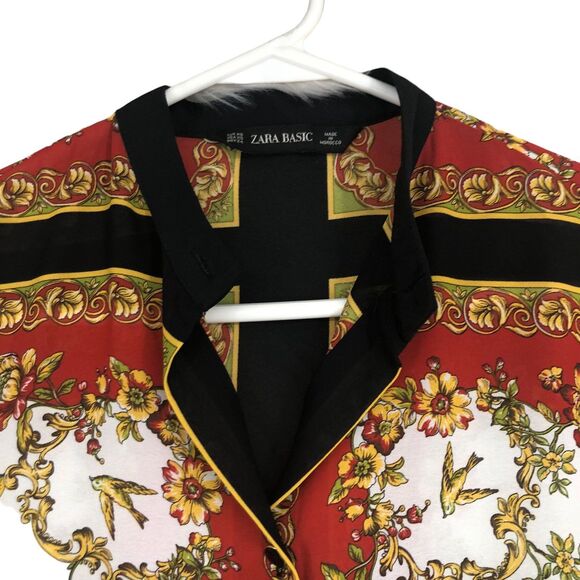 Zara Basic Japanese Style Kimono, Giesha Girl, Shirt Dress, Enamel Buttons XS - Picture 2 of 10